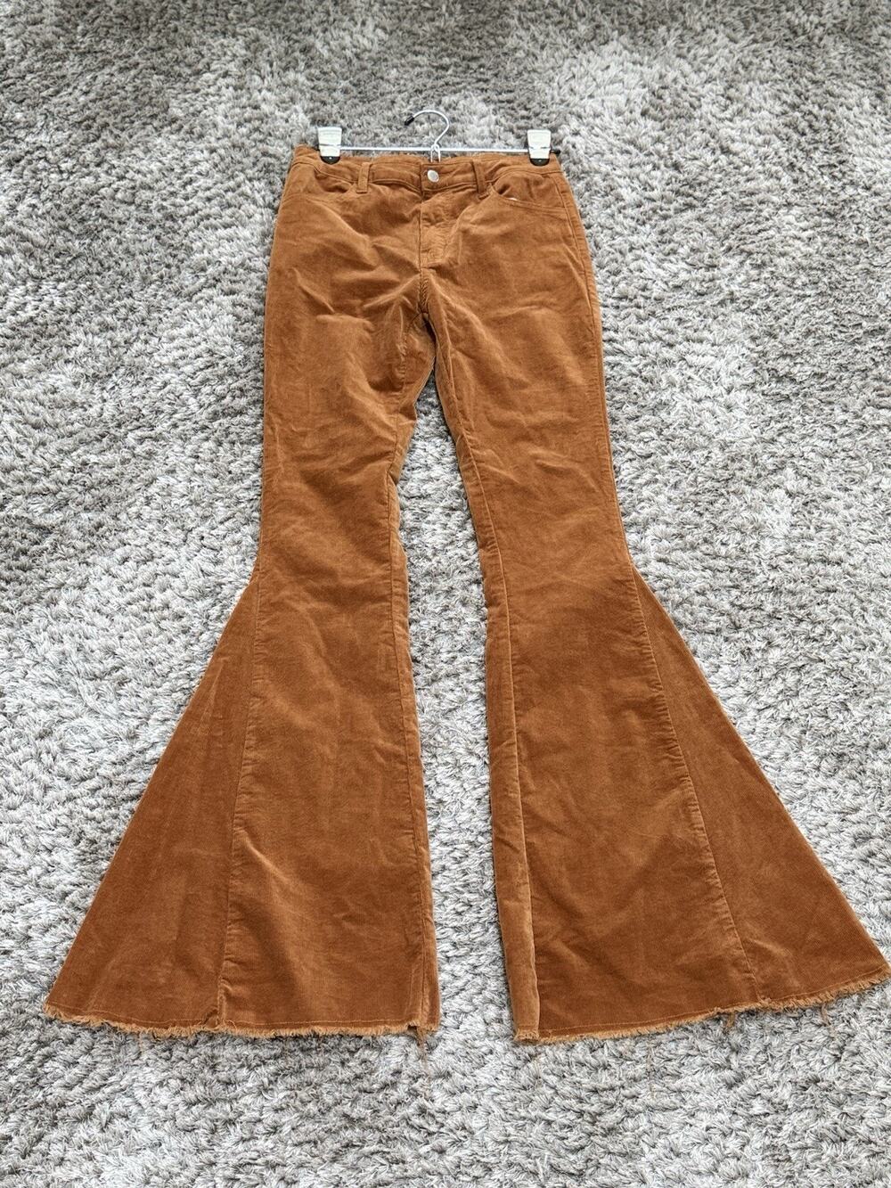 Corduroy Bootcut Flare Pants in Rust